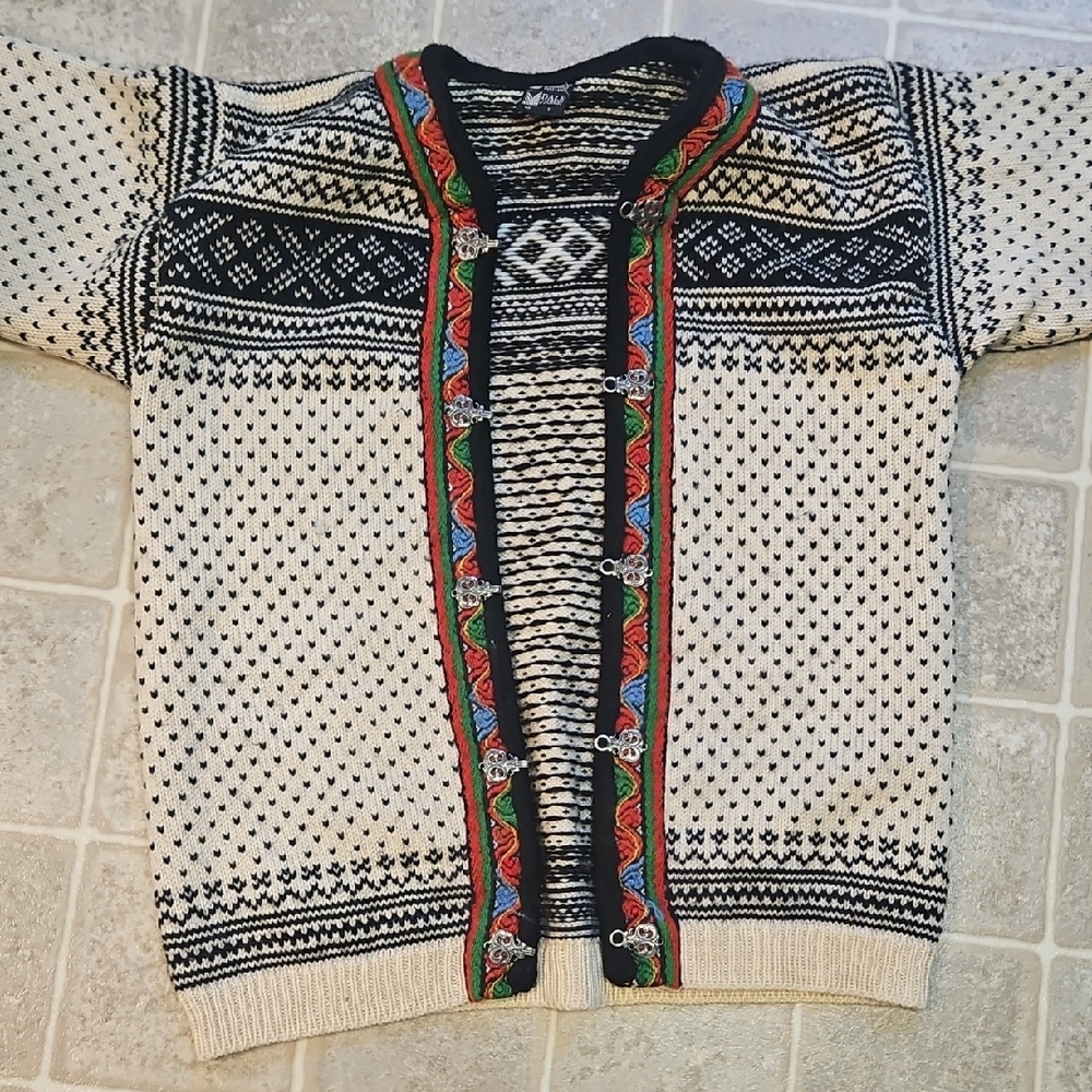 Dale of Norway Black and Cream Wool Sweater